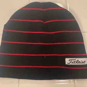 Titleist black with red stripe beanie